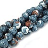 Synthetic Ocean White Jade Round Bead Strands X-G-M165-8mm-15-1