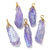 Electroplated Raw Rough Natural Quartz Crystal Big Pendants G-A229-02G-06-1