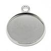 Tarnish Resistant 304 Stainless Steel Pendant Cabochon Settings STAS-T008-129-3