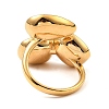 Teardrop & Square Glass Open Cuff Rings RJEW-G289-01G-09-3