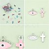 64Pcs 16 Style CCB Plastic Enamel Pendants CCB-FH0001-08-2