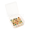 24Pcs 12 Colors 304 Stainless Steel Rhinestone Charms & Links connectors STAS-LS0001-28G-7