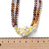 Plastic Imitation Pearl & Glass Round Beaded Long Necklaces for Women NJEW-A045-06-5