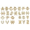 Brass Micro Pave Clear Cubic Zirconia Letter Links Connector Charmss KK-I382-07G-1