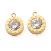 304 Stainless Steel Rhinestone Charms STAS-Z009-17G-1