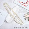 Baking Paint Pearlized Glass Pearl Round Beaded Long Necklaces NJEW-SW00066-03-2