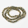 Electroplate Transparent Glass Beads Strands EGLA-A034-T4mm-O09-2