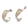 Brass Micro Pave Cubic Zirconia Stud Earrings EJEW-H103-03GP-1