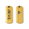 Tibetan Style Alloy Rectangle with Word Love Pendants TIBEP-Q043-069AG-RS-3