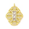 Brass Pendants with Cubic Zirconia KK-D536-10G-1