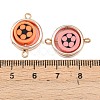 CCB Plastic Frame with Polymer Clay Football Beads Flat Round Links Connector Charms KK-D103-10F-RG-3