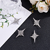4Pcs Alloy Rhinestone Lapel Pins for Backpack Clothes JEWB-HY0001-64B-4