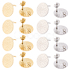 40Pcs 2 Colors 304 Stainless Steel Stud Earings Finding STAS-SC0010-40-6