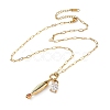 Ocean 304 Stainless Steel Enamel Fish Pendant Paperclip Chain Necklaces with Clear Cubic Zirconia SA-CBAD22F-07G-B-1