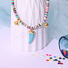 Flat Round Handmade Polymer Clay Beads CLAY-R067-8.0mm-21-6