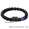 12 Constellations Protetion Lapis Lazuli & Black Obsidian  Round Beads Stretch Bracelets for Men Women WG083ED-10-2