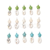 15Pcs 15 Styles Natural Cowrie Shell & Dyed Synthetic Turquoise Turtle Copper Wire Wrapped Pendants PALLOY-JF04034-1