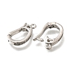 Brass Micro Pave Clear Cubic Zirconia Fold Over Clasps KK-M316-01P-2