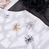 3Pcs 3 Colors Alloy Rhinestone Brooch JEWB-WR0001-05-4
