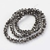 Electroplate Transparent Glass Beads Strands EGLA-A034-T6mm-P17-2
