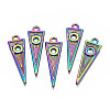 Rainbow Color Alloy Pendant Cabochon Settings PALLOY-N163-111-NR-1