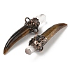 Natural Mixed Gemstone Sword Shape Connector Charms G-H332-08R-3