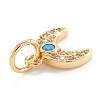 Brass Micro Pave Clear Cubic Zirconia Beads Pendants ZIRC-M114-03G-3
