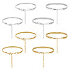 Ion Plating(IP) 8Pcs 4 Style 304 Stainless Steel Herringbone Chains Bracelets Set for Men Women BJEW-UN0001-34-5