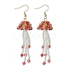 304 Stainless Steel Glass Seed Beads Jellyfish Dangle Earrings EJEW-MZ00553-5