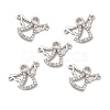Brass Micro Pave Cubic Zirconia 2-Loop Pendants KK-E068-VB367-2