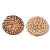 Handmade Reed Cane/Rattan Woven Beads WOVE-Q075-04-4