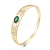 Cubic Zirconia Oval Hinged Bangle BJEW-G651-10G-05-3