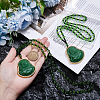 2Pcs Alloy Glass Buddha Pendant Glass Beaded Necklaces NJEW-UN0001-89-4