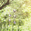 2Pcs 2 Style Teardrop K9 Glass & Natural Amethyst Chip Pendant Decorations HJEW-GO0001-04-6