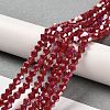 Opaque Solid Color Electroplate Glass Beads Strands X1-GLAA-F029-P4mm-A01-4
