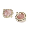 Natural Strawberry Quartz Faceted Oval Links G-B126-01G-05-2
