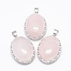 Natural Rose Quartz Pendants X-G-D851-03-1