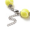 Sport Ball Theme Acrylic Round Beaded Bracelet BJEW-JB08660-03-5