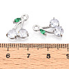 Brass Micro Pave Cubic Zirconia Pendants KK-T074-70P-01-3