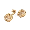 Brass Micro Pave Clear Cubic Zirconia Fold Over Clasps KK-C075-06G-2