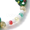 Round & Christmas Tree Glass Beaded Stretch Bracelets for Women BJEW-TA00503-4