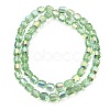 Electroplate Transparent Column Glass Beads Strands EGLA-A043-02-AB10-2