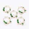 Golden Plated Alloy Enamel Bunny Pendants ENAM-L024-L01-G-1