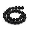 Natural Lava Rock Round Bead Strands X-G-M169-14mm-03-2