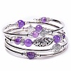 2Sets 2Pcs Bohemian Multi-Layered Natural Amethyst Wrap Bracelet Women's Jewelry MV3343-4-1