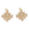 Brass Micro Pave Clear Cubic Zirconia Pendants ZIRC-N040-06-G-1