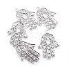 Tibetan Style Alloy Big Hamsa Hand/Hand of Fatima /Hand of Miriam Pendants TIBEP-16901-AS-NR-2