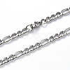 Non-Tarnish 304 Stainless Steel Figaro Chain Necklaces NJEW-S420-003A-P-2