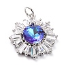 Brass Micro Pave Cubic Zirconia Pendants ZIRC-O044-21E-P-2