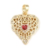 Valentine's Day Brass Micro Pave Cubic Zirconia Pendants KK-T086-01A-1